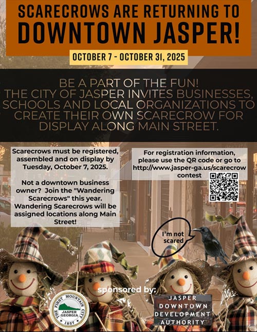 Downtown Jasper Scarecrow Contest Registration Deadline is September 29, 2025