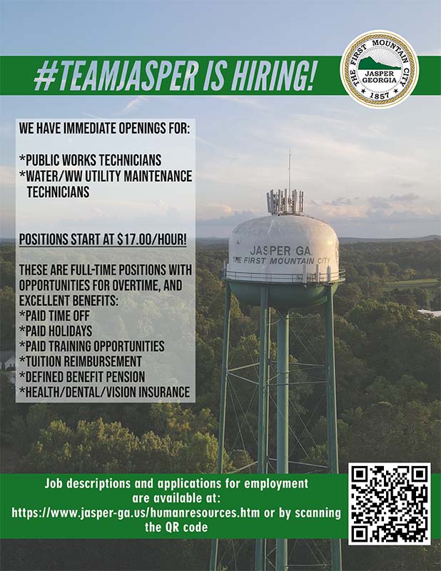Current City of Jasper Job Opportunities