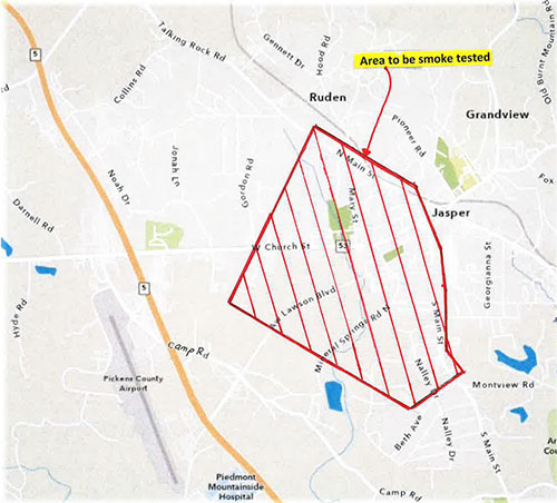 Sanitary Sewere Smoke Testing Map November 2021